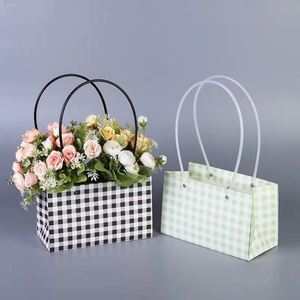 Wholesale Creative Portable Handmade Rectangle Paperboard Bouquet Packaging <b>Boxes</b> with Matt Lamination Handle for Flower Shops - Product Image 4