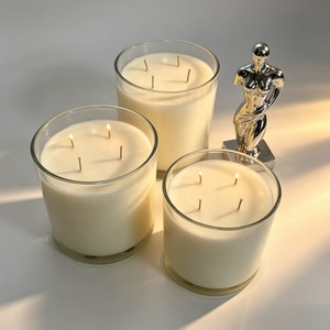 LANJ <span class=keywords><strong>Bougie</strong></span> en verre de 1500g, extra large, avec 4 mèches, faite à la main, bougies de luxe durables, vente en gros, décoration de Noël, aromathérapie - Product Image 4