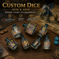 Ensemble de dés personnalisés en résine à bords tranchants avec noyau liquide, accessoires de jeu de table polyédriques pour RPG, dés de jeu de société personnalisés