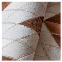 Dernières tapis de sol en peau de vache naturelle de conception blanche brune tapis de peau de vache véritable de luxe pour le s