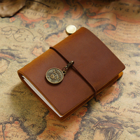 Carnet de Voyage d'Affaires Tendance A9 en Cuir Véritable avec Reliure Cousue, Super Carnet de Notes et Planificateur de Bureau, Mini Format de Poche, Promotion Quotidienne, Idéal comme Cadeau