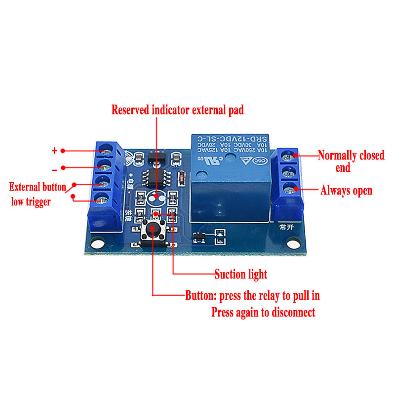 Module 5V 12V Single Bond Button Bistable Relay Module Modified Car ...