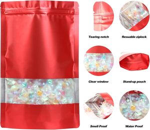 Petits Sacs Alimentaires Ziplock, Pochettes Colorées à Fermeture Éclair avec Fenêtre, Sachet Doypack Vertical Coloré en Mylar pour Emballage Alimentaire - Product Image 3