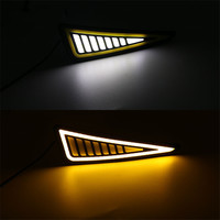 Luces Led de circulación diurna para coche y motocicleta, intermitente, color ámbar, blanco, DRL