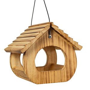 Mangeoire à oiseaux suspendue en bois pour cardinaux et pinsons - Nid d'oiseaux d'extérieur pour bleuets avec plateau à vers de farine, 7,5 x 7,2 x 6,9 pouces - Product Image 1