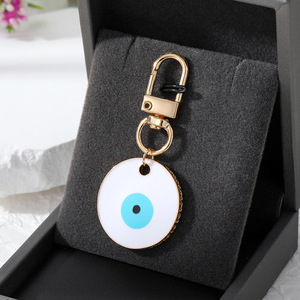 Mắt Quỷ Hình Học Vòng Màu Xanh Kim Loại Hợp Kim Mặt Dây Chuyền Lớn Keychain Với Dầu Thả Phong Cách Keychain Đồ Trang Sức - Product Image 4