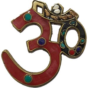 งานฝีมือ parijat ทองเหลือง OM Symbol ติดผนังศิลปะการทำสมาธิศักดิ์สิทธิ์ห้องโยคะตกแต่งผนังทองเหลือง (Brass-Om-0102) - Product Image 3