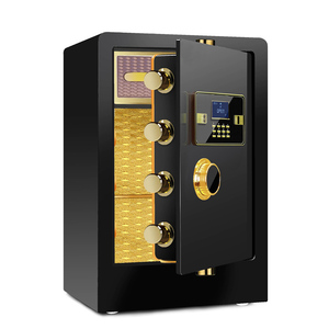 Customized Steel <b>Fingerprint</b> <b>Safe</b> Box With Electronic Digital & Key Lock Black Gold Small Office Home Hotel KF25XC <b>Fingerprint</b> S - Product Image 6