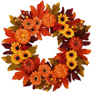 <span class=keywords><strong>Osier</strong></span> feuille d'érable baie Halloween <span class=keywords><strong>couronne</strong></span> maison Thanksgiving <span class=keywords><strong>couronne</strong></span> porte suspendu automne couleur décoration sainte feuille d'érable <span class=keywords><strong>couronne</strong></span> - Product Image 4