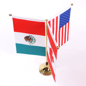 Bandiera da Tavolo Personalizzata Messico 2026 Coppa del Mondo di Calcio con Piedistallo Dorato in Acciaio Inossidabile per Celebrazioni Digitali, Ufficio e Casa - Product Image 2