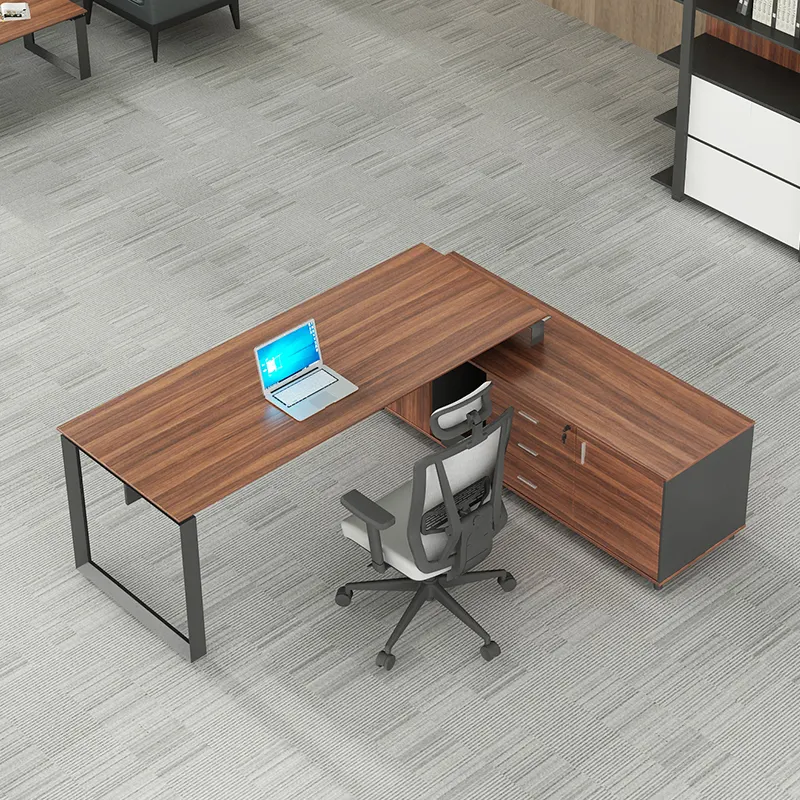 Hot Sale High Quality Mdf Modern Home Office Desk Table Furniture Cabinet Luxury Executive Wooden L Shaped Computer Office Desks executive office desk