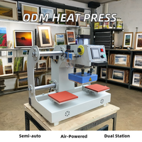 Petite presse à chaud pneumatique à double station Machine de transfert Imprimante à plat semi-automatique pour vêtements Prix d'usine Nouvel ODM