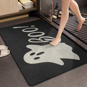 Alfombra de baño con dibujos animados de Halloween, rectangular, absorbente, de secado rápido, antideslizante, para el área del baño y el inodoro - Product Image 1