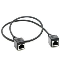 Kabel Ekstensi Patch Panel Mount RJ45 Female ke RJ45 Female CAT5E/CAT6/CAT6A untuk Komunikasi Jaringan