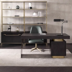 Ánh sáng sang trọng rắn gỗ Bàn văn phòng căn hộ nhỏ nghiên cứu với sạc Ổ cắm Bàn máy tính - Product Image 4