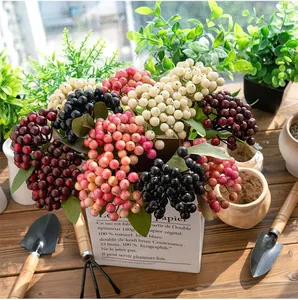 Fleurs artificielles <span class=keywords><strong>en</strong></span> forme de branche de haricot, plantes vertes, vente <span class=keywords><strong>en</strong></span> gros, décoration de mariage, artisanat, fabricant, fruits, baies, fleurs <span class=keywords><strong>en</strong></span> soie, plantes - Product Image 2