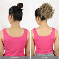 Queue de cheval bouclée synthétique Futura Julianna Kanekalon en gros, extensions de cheveux courtes Dalia, chignon désordonné