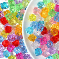 Perle Carrée Facettée en Acrylique Cristal Transparent la Plus Populaire, Vente en Gros, 10 mm, Sac de 500g, pour la Confection de Sacs