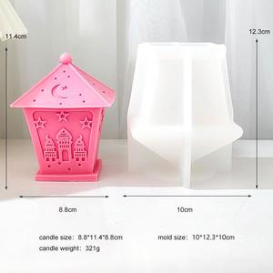 Bougeoir islamique à 4 faces pour décor de cire en plâtre Moule céleste islamique Lanterne arabe étoile lune Moule en silicone grande taille - Product Image 5
