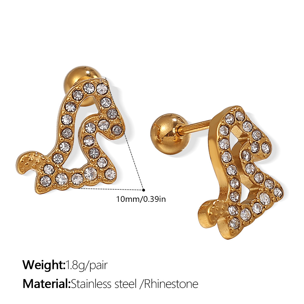 ต่างหูสตั๊ดทองคำประดับเพชรขาว รุ่น EH980WEG