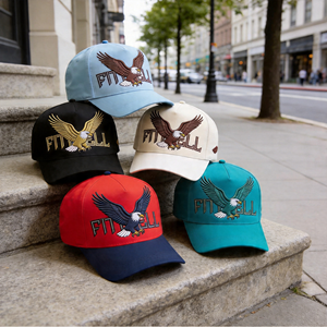 Casquettes de baseball à 5 panneaux en coton bicolore de haute qualité avec logo brodé personnalisé - Product Image 2