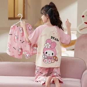 Pyjamas pour enfants en pur coton imprimé dessin animé, sur mesure, pour garçons et filles de 1 à 12 <span class=keywords><strong>ans</strong></span>, vêtements de détente d'été, anti-humidité, chauds, fabriqués en usine - Product Image 6