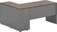 Meuble de bureau haut de gamme en bois grainé double, bureau en L anti-rayures pour personnel avec armoire de rangement verrouillable