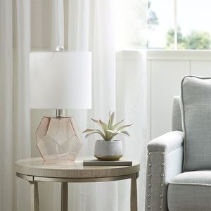 DB Bella Geometric Glass Table <b>Lamp</b> 4100K Neutral White Dome Shade Modern European Design Bedroom Lighting - Product Image 3