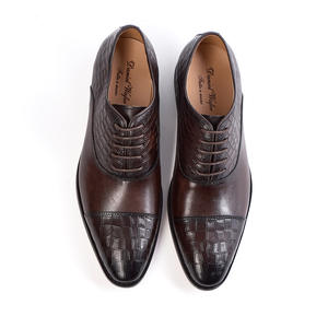 Chaussures Oxford en cuir véritable à bout carré pour homme, style coréen, formelles, faites à la main, antidérapantes, respirantes, légères - Product Image 1