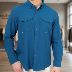 Wholesale Lightweight High Quality Breathable UPF 35 Anti-Bacterial Water Repellent Eco-Friendly Unisex 160g Fishing Shirts - Product Image 3