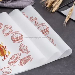 Preço competitivo personalizado Greaseproof Siliconized Papel De Embrulho Rolo Deli Sandwich Burger Food Wrap Paper