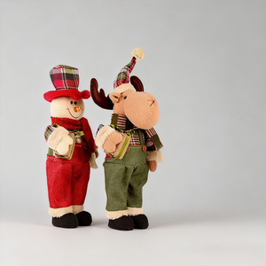 Juego <span class=keywords><strong>de</strong></span> Muñecos <span class=keywords><strong>de</strong></span> Peluche <span class=keywords><strong>de</strong></span> Santa Claus y Reno - Decoraciones Navideñas para <span class=keywords><strong>Mesa</strong></span>, Animales <span class=keywords><strong>de</strong></span> Peluche Festivos para Exhibición en el Suelo - Product Image 3