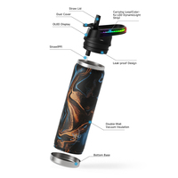 Botol air pintar olahraga, botol minum Stainless Steel botol air mode 2025