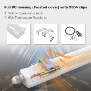 IP65 waterproof <b>tube</b> light 120cm 40w <b>led</b> batten <b>led</b> tri-proof fixture - Product Image 5