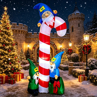 Modèle gonflable de canne à sucre colorée de 6 pieds pour décoration de Noël en extérieur