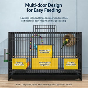 Grande cage d'élevage à vendre, cage à oiseaux multi-niveaux mobile et modulable pour agapornis - Product Image 3