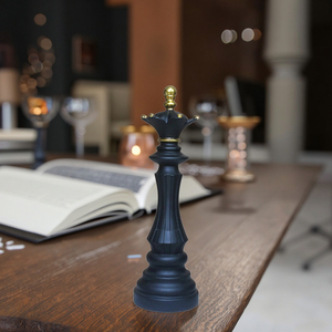 Ornements d'échecs créatifs en résine noire et <span class=keywords><strong>blanche</strong></span> décorations pour <span class=keywords><strong>la</strong></span> maison pour les cadeaux d'étude <span class=keywords><strong>de</strong></span> salon pour les amateurs d'échecs - Product Image 5