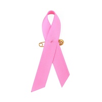Broche de ruban de sensibilisation au cancer du sein personnalisée rose rouge vert violet orange bleu gris jaune or noir violet avec épingle de sûreté