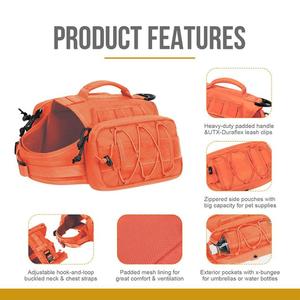 Orta büyük köpekler için özel dayanıklı sırt çantası naylon evcil hayvan sırt çantası yürüyüş eğitim koşu için yan cepler ile - Product Image 2