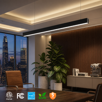 Nouvelle arrivée, lumière linéaire LED en aluminium, 120 cm, 150 cm, 3000 K/4000 K/5000 K sélectionnable, UGR<19, CRI90, lumière linéaire LED de bureau