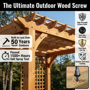 # Vis <span class=keywords><strong>de</strong></span> fixation pour <span class=keywords><strong>bois</strong></span> 14 x <span class=keywords><strong>4</strong></span>, lot <span class=keywords><strong>de</strong></span> 50, vis à tête hexagonale, vis pour <span class=keywords><strong>bois</strong></span> résistantes à la rouille pour <span class=keywords><strong>bois</strong></span>, rondins et aménagements paysagers (noir) - Product Image 4