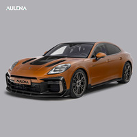 Séparateur avant en carbone sec Aulena Set d'entrée d'air avant Jupes latérales de capot Diffuseur arrière Spoiler arrière pour Porsche Panamera