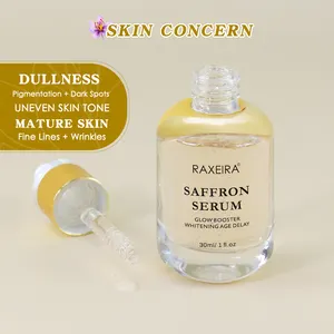 Eigenmarke natürliches kräuterpflegesilber Safran Serum bio-Hautpflege Anti-Aging Glow Booster Essenz Aufhellung