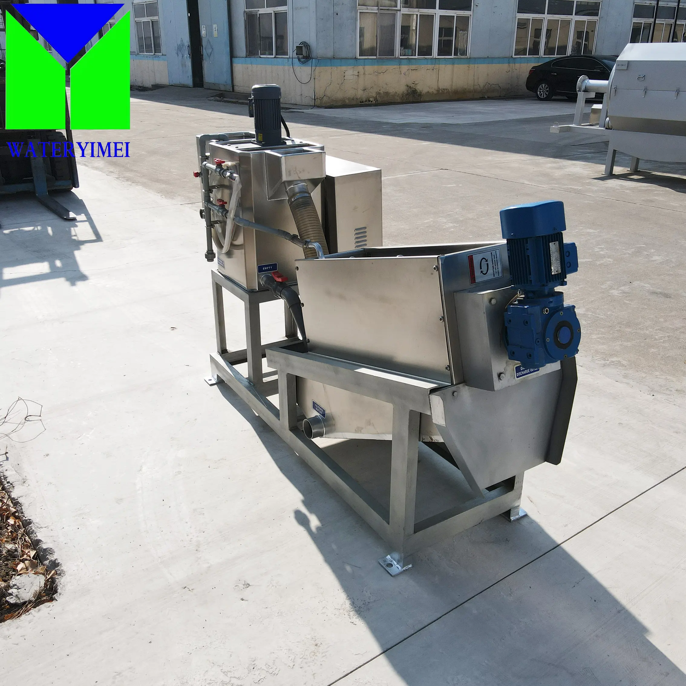 rotary drum stainless steel sludge dewatering machine screw press wastewater treatment plant Sludge dehydrator