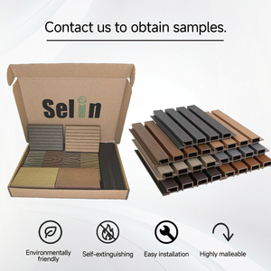 Selin bên ngoài ốp ngoài trời WPC xây dựng Ốp bên ngoài không thấm nước 3D rãnh WPC <span class=keywords><strong>Panel</strong></span> tường - Product Image 5