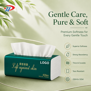 Top Grade Flat Tissue Retail Plaza Customer Restrooms Gentle Soft Custom 4 Ply 200 Sheets Interfolded Easy Pull Facial Tissue