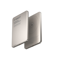 Batterie externe sans fil ultra-fine en alliage d'aluminium à charge rapide 20W, sûre, mini, portable, 5000mAh pour iPhone 16 15 14
