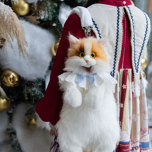 Factory Direct Hellgelb Calico <span class=keywords><strong>Cat</strong></span> Rucksack Simulation Niedliches Plüsch puppenspiel zeug für Geburtstags geschenk Stress abbau PP Baumwoll füllung - Product Image 2