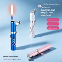 Briquet rechargeable en alliage, style machine circulaire, à allumage rapide, flammes réglables, corps métallique mini élégant ; Parfait