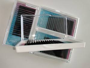 Marque privée Extensions de cils individuels en faux vison noir mat 0.15mm d'épaisseur tige courte cils synthétiques de beauté préfabriqués - Product Image 4